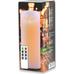 LED svíčka s dálkovým ovládáním DecoKing Wax, výška 20 cm