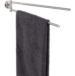 Nástěnný držák s 2 rameny na ručníky z matného nerezového kovu Wenko Cuba