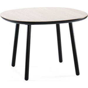 Černo-bílý jídelní stůl z masivu EMKO Naïve, 110 cm