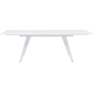 Bílý rozkládací jídelní stůl se skleněnou deskou Kare Design Amsterdam, 160 x 90 cm