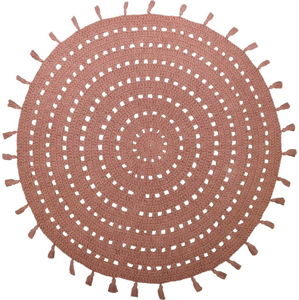 Starorůžový bavlněný ručně vyrobený koberec Nattiot Nila, ø 120 cm