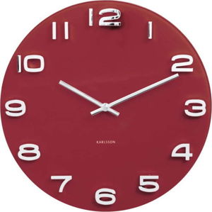 Červené hodiny Karlsson Vintage, ø 35 cm