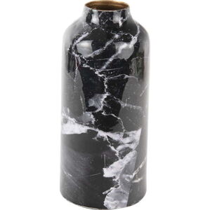 Černo-bílá železná váza PT LIVING Marble, výška 20 cm