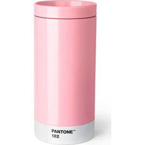 Světle růžový cestovní hrnek z nerezové oceli Pantone, 430 ml