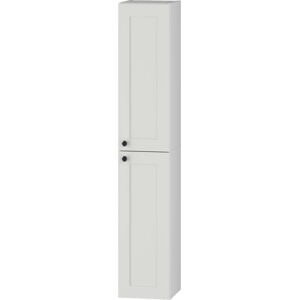 Bílá vysoká závěsná koupelnová skříňka 30x160 cm Senja – STOLKAR