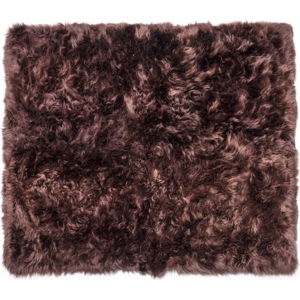 Tmavě hnědý koberec z ovčí kožešiny Royal Dream Zealand Sheep, 130 x 150 cm