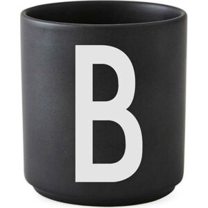 Černý porcelánový hrnek Design Letters Alphabet B, 250 ml