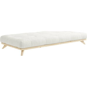 Jednolůžková postel z masivního borovicového dřeva s matrací Karup Design Senza Mat, 90 x 200 cm