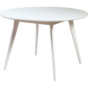 Bílý jídelní stůl s nohami z gumovníkového dřeva Rowico YuRAi , ∅ 115 cm