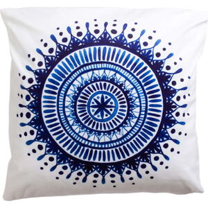 Modro-bílý dekorační polštář 45x45 cm Mandala - JAHU collections