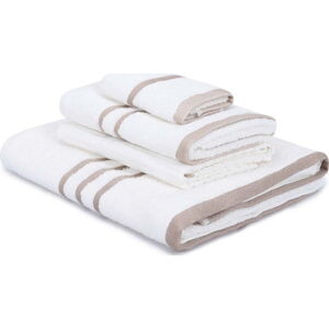 Bílé bavlněné ručníky a osušky v sadě 4 ks Linda – Foutastic