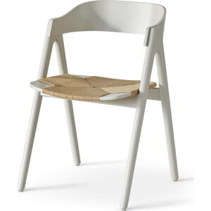 Béžová jídelní židle z bukového dřeva s ratanovým sedákem Findahl by Hammel Mette