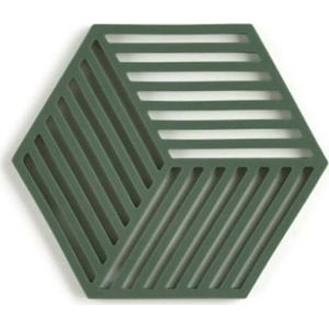 Tmavě zelená silikonová podložka pod hrnec Zone Hexagon