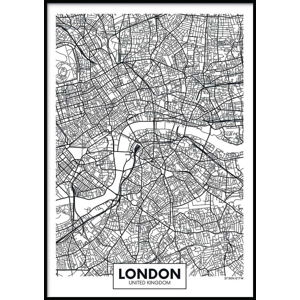Nástěnný plakát v rámu MAP/LONDON, 40 x 50 cm