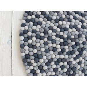 Tmavě šedý kuličkový vlněný koberec Wooldot Ball Rugs, ⌀ 90 cm