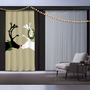 Vánoční závěs Reindeers, 140 x 260 cm