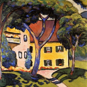 Reprodukce obrazu August Macke - House in a Landscape, 60 x 60 cm