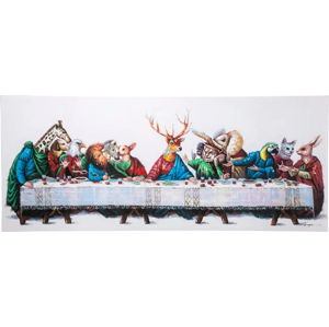 Obraz s ručně malovanými detaily kare Design, Last Supper,100 x 240cm