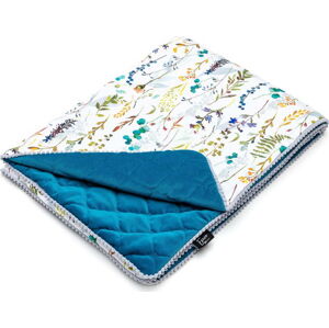 Bílo-modrá bavlněná dětská deka 80x100 cm Spring Meadow – T-TOMI