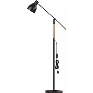 Černá stojací lampa s kovovým stínidlem (výška 150 cm) Edward – EMOS
