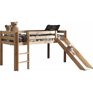 Patrová dětská postel z borovicového dřeva 90x200 cm v přírodní barvě PINO – Vipack