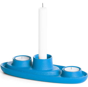Modrý svícen EMKO Aye Aye Three Candles