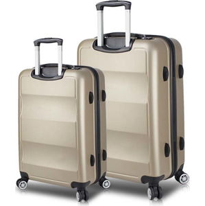 Sada 2 cestovních kufrů na kolečkách s USB porty ve zlaté barvě My Valice LASSO Large & Medium