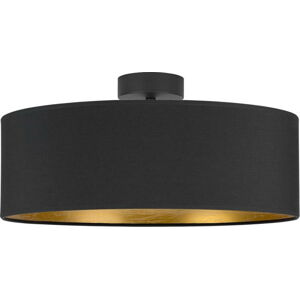 Černé stropní svítidlo s detailem ve zlaté barvě Bulb Attack Tres XL, ⌀ 45 cm