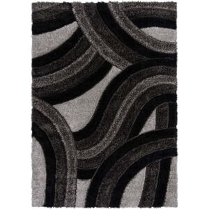 Černo-šedý ručně tkaný koberec z recyklovaných vláken 120x170 cm Velvet – Flair Rugs
