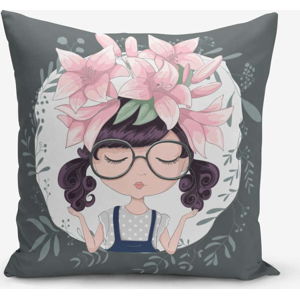 Povlak na polštář s příměsí bavlny Minimalist Cushion Covers Flower and Girl, 45 x 45 cm