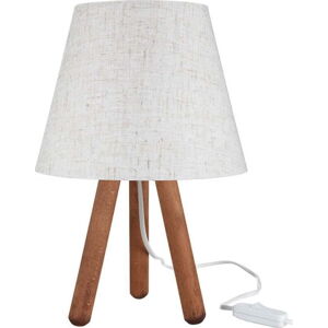Stolní lampa s textilním stínidlem v bílo-přírodní barvě (výška 33,5 cm) – Squid Lighting