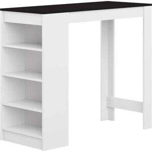 Bílý barový stůl s černou deskou 115x50 cm Aravis - TemaHome