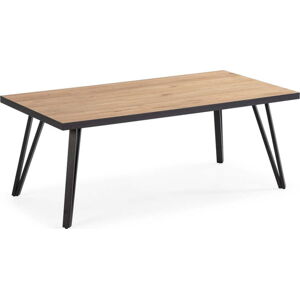 Černý/přírodní konferenční stolek s deskou v dubovém dekoru 60x120 cm Sindi – Marckeric