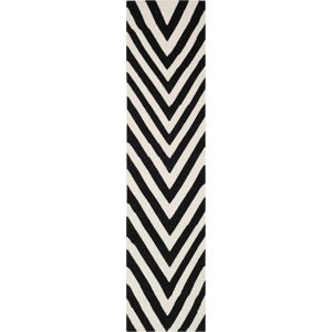 Černobílý vlněný běhoun Safavieh Serena, 182 x 76 cm