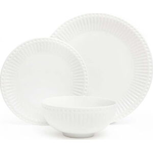 12dílná sada bílého porcelánového nádobí Bonami Essentials Purita