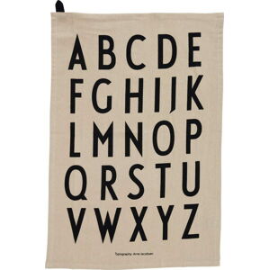 Béžová bavlněná utěrka Design Letters Alphabet, 40 x 60 cm
