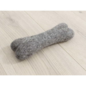Ořechově hnědá zvířecí vlněná hračka ve tvaru kosti Wooldot Pet Bones, délka 22 cm