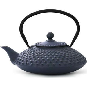 Modrá litinová konvice se sítkem na sypaný čaj Bredemeijer Xilin, 1,25 l