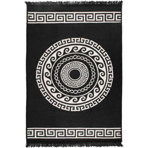 Béžovo-černý oboustranný koberec Mandala, 160 x 250 cm