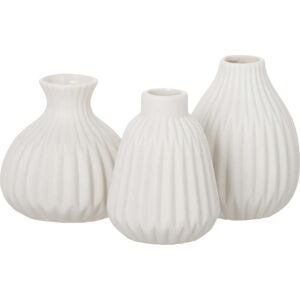 Sada 3 bílých porcelánových váz Westwing Collection Palo