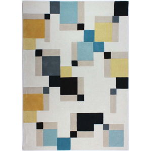 Modrý koberec Flair Rugs Illusion Abstract Blocks, 80 x 150 cm