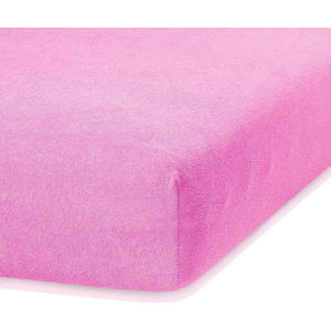 Růžové elastické prostěradlo s vysokým podílem bavlny AmeliaHome Ruby, 120/140 x 200 cm