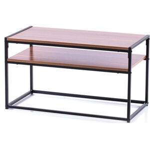 Hnědý konferenční stolek s deskou v dekoru ořechového dřeva 40x80 cm Pjan – Homede