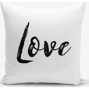 Povlak na polštář s příměsí bavlny Minimalist Cushion Covers Love Writing, 45 x 45 cm