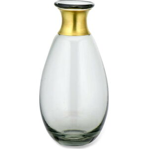 Šedá skleněná váza Nkuku Miza, výška 14 cm