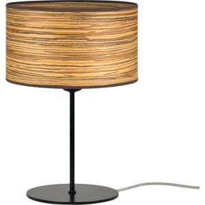 Hnědá stolní lampa z dřevěné dýhy Bulb Attack Ocho S, ⌀ 25 cm