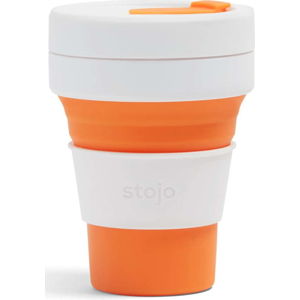 Bílo-oranžový skládací cestovní hrnek Stojo Pocket Cup, 355 ml
