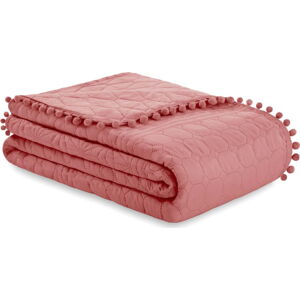 Růžový přehoz na postel AmeliaHome Meadore, 170 x 270 cm