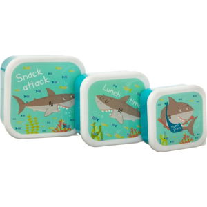 Sada 3 modrých obědových boxů Sass & Belle Shelby the Shark