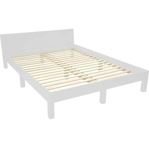 Světle šedá dvoulůžková postel z bukového dřeva s roštem 140x200 cm Dabi – Ragaba